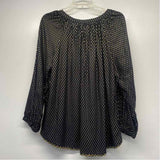 Velvet by Graham Spencer Size Xl Women's Black-Gold Pattern V Neck Blouse