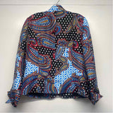 Joni B. Women's Size S Black-Multi Pattern Button Up Jacket