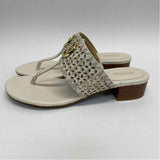 Michael Michael Kors Size 7 Women's Offwhite Cut Out Camel Toe Sandals