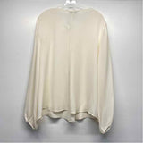 St. John Size L Women's Offwhite Solid Cold Shoulder Blouse
