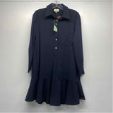 Tuckernuck Size S Women's Navy Solid Button Up Shirt Dress