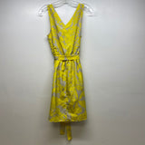 Express Size M Women's Gray-Yellow Pattern Sleeveless Dress
