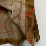 Jamie Sadock Size S Women's Brown-Red Pattern Mock Neck Activewear Top