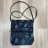 Maruca Blue Fabric Pattern Crossbody Handbag