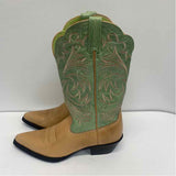 Ariat Size 6.5 Women's Beige-Green Embroidered Western Boots