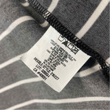 Mariel Size S-M Women's Black-White Stripe Maxi-Open Front Long Sleeve Top