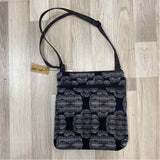 Maruca Black-Gray Fabric Pattern Shoulder Handbag