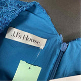 JJ's House Size XS Women's Blue Embellished Mesh Fit And Flare Dress