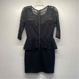 Ladakh Size XS Women's Black Solid Sheath Dress