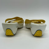 Cole Haan Size 9 Women's Yellow-White Stripe Sandals Shoes