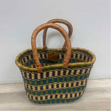 Alaffia Baskets Green-Purple Savannah Grass Basket