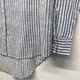 Sundry Size 1-S Women's Blue-White Stripe Button Up Shirt