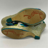 Poetic License Size 38-7 Women's Teal-Multi Pattern Heel Shoes