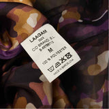 LAAGAM Size M Women's Purple- Multi Pattern Maxi-Short Sleeve Dress