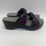 Dansko Size 38-7.5 Women's Black-Multi Iridescent Slip On Sandals