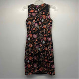 White House Black Market Size XS Women's Black-Multi Floral Sheath Dress