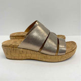 Kork-Ease Size 7 Women's Silver Shimmer Wedge Sandals