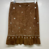 For Joseph Size 27-4 Women's Brown Beaded Flare Hem Skirt