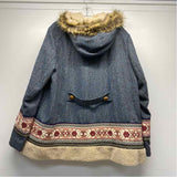 Elevenses - Anthropologie Women's Size Xl Blue-Multi Tweed Zip Up Jacket