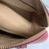 Coach Tan-Pink Signature Leather Shoulder Handbag