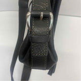 Fossil Black Leather Solid Crossbody Handbag