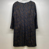 Worth Size 10-M Women's Brown-Multi Pattern Long Sleeve Dress