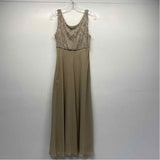Alex Evenings Size 12-L Women's Beige Color Block Maxi 2 PC Dress