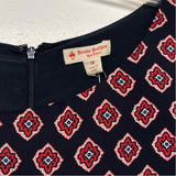 Brooks Brothers Size 14-L Women's Navy-Red Pattern Shift Dress
