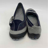 Lands' End Size 6 Women's Gray-Navy Patchwork Mary Jane Shoes