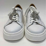 Michele Lopriore Size 39-9 Women's White Solid Lace Up Sneakers