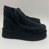 Mou Size 38-7.5 Women's Black Crochet Platform Booties
