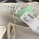 St. John Size L Women's Offwhite Solid Cold Shoulder Blouse
