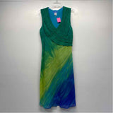 La Rue 39 Size 14-L Women's Green-Multi Pattern Sheath Dress