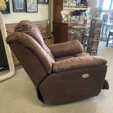 Southern Motion Solid Brown Faux Leather Electric Recliner with power head