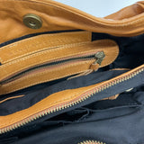 Wanderers Caramel Leather Solid Satchel Handbag