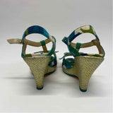 Poetic License Size 38-7 Women's Teal-Multi Pattern Heel Shoes