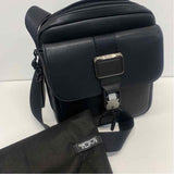 Tumi Solid Black Faux Leather Crossbody Men's Bag