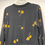 White House Black Market Size 12 Women's Black-Multi Floral Faux Wrap Dress