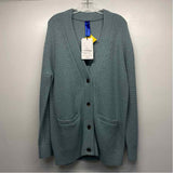 Kit + Ace Size M Women's Mint Solid Maxi-Button Up Sweater