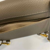 Oleada Mini Anchor Taupe Leather Pebbled Crossbody Handbag