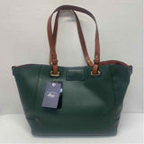 Bass Green Faux Leather Pebbled Tote Handbag w Crossbody Handbag and Wristlet