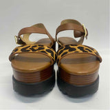 Michael Michael Kors Size 7.5 Women's Brown Animal Print Platform Sandals