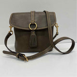 Dooney & Bourke Florentine Dottie Taupe Leather Solid Crossbody Handbag