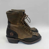 Double H Size 7 Women's Brown Distressed Lace Up Boots