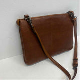 Oak & Tan Brown Leather Solid Crossbody Handbag