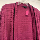 Ming Wang Size 2x Women's Magenta Pattern Open Front Sweater