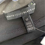 White House Black Market Size 12 Women's Black-Multi Floral Faux Wrap Dress