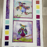 Handmade Wall Hanging White-Multicolor Cotton Quilt Owl Pattern