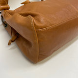 Wanderers Caramel Leather Solid Satchel Handbag