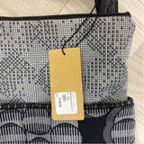 Maruca Black-Gray Fabric Pattern Shoulder Handbag